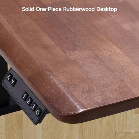 Onbrill Standing Desk, 47x23.6 Inches Whole-Piece Board Rectangle Stand Up Desk with Solid Wood Desktop and Memory Controller, Adjustable Height from 28-46 Inches for Home & Office, Black Walnut ONBRILL