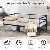 KOMFOTT Metal Daybed Frame Twin Size, Heavy-Duty Steel Slats Support Sofa Bed, Platform Mattress Foundation, Multifunctional Platform Bed Frame, Day Bed for Living Room & Guest Room KOMFOTT