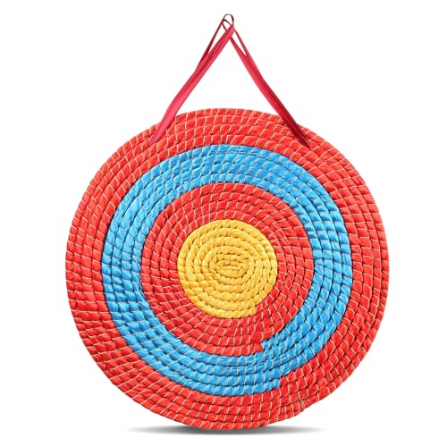 VEVOR Straw Archery Target, 3 Layers 20" Arrow Target, Traditional Solid Round Archery Target Shooting Bow, Hand-Made Arrows Target, Coloured Rope Target for Backyard Outdoor Hunting Shooting Practice VEVOR