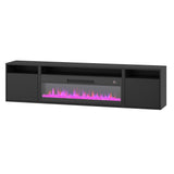 BELLEZE 70" Floating Fireplace TV Stand Wall Mounted with 36" Electric Fireplace,960 RGB Colors Entertainment Center with Storage for TVs up to 80", Modern Media Console TV Shelf for Living Room BELLEZE