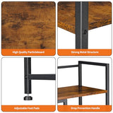 Snughome Desk Shelf, 38.6" Desktop Organizer Shelf, Desk Hutch for Computer Monitor, 4 Tier Desk Display Rack, Wood Desktop Bookshelf Storage Rack for Home Office Dorm, Rustic Brown Snughome