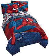 Jay Franco Marvel Spiderman Burst 4 Piece Twin Bed Set - Includes Reversible Comforter & Sheet Set - Bedding - Super Soft Fade Resistant Microfiber - (Official Marvel Product) Jay Franco