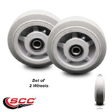 Service Caster - 6 x 2 In Replacement Wheels Only for Haul Master Appliance Dolly Hand Truck 9913304-Thermoplastic Rubber Flat Tread Wheels with 5/8 In Ball Bearings-500 lbs. Capacity per Wheel-Set 2 Service Caster