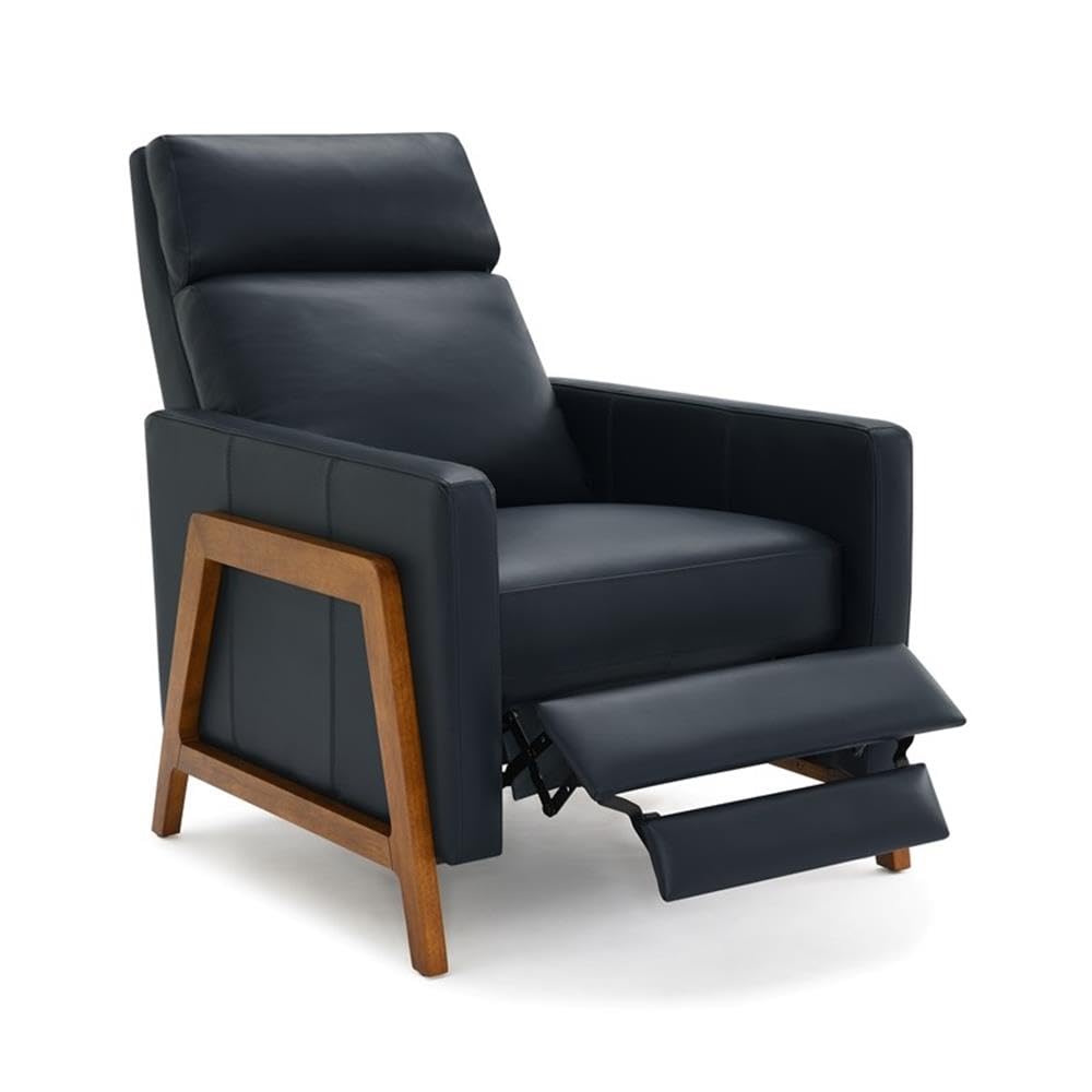 Comfort Pointe Reed Top Grain Leather Push Back Recliner - Midnight Blue Comfort Pointe