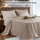 100% Pure Linen Sheet Set Breathable Natural Linen Sheets 4pcs Queen Size, Bedding Set Deep Pocket Up to 16" Moisture-Wicking Softens with Every Wash, Relaxed Texture (Linen Queen) REDASW