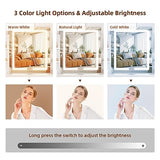 SMOOL Vanity Desk with Lighted Mirror - Makeup Vanity Table with 3 Color Light Options Adjustable Brightness, Vanity with 6 Storage Shelves, 2 Large Drawers, Vanity Set for Girls Women, White SMOOL