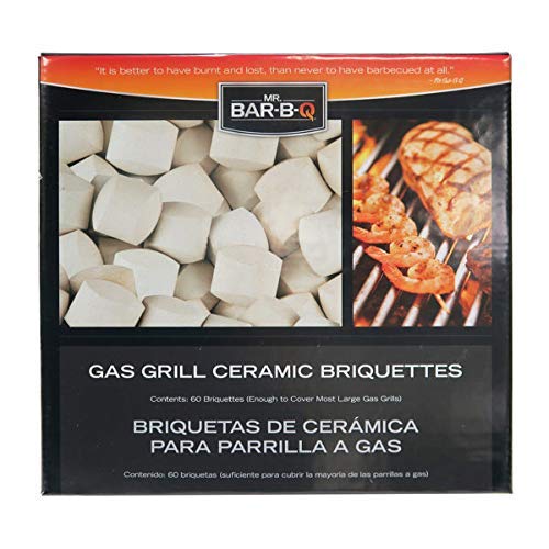 Ceramic Briquettes, Ceramic Gas Grill Self Cleaning Briquettes, Replacement for Lava Rocks, BBQ Briquettes for Outdoor, Gas Grill BBQ, Picnic, BBQ & Camping Essential by Mr. Bar-B-Q #06000Y (60 Count) Mr. Bar-B-Q