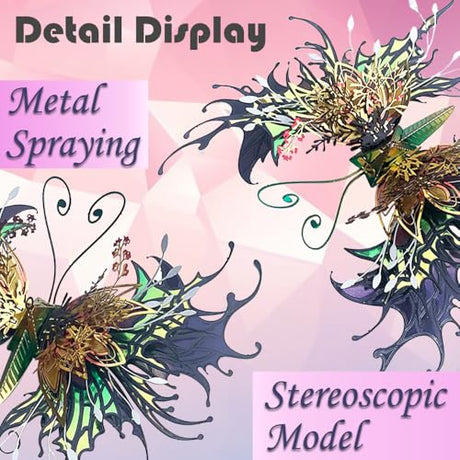 NovnZodiex 3D Metal Puzzles for Adults,Butterfly Model Building Kits,Cute Insect Design,Brain Teaser Puzzle,DIY Mechanical Assembly Kit Creative Ornament Suitable for Home Decor Art Craft (Black) NovnZodiex