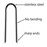 Heavy Duty Trampoline Anchors High Wind U-Shaped Sharp Ends Ground Anchor Galvanized Steel 11.8inch Safety Stakes for Soccer, Tents and Garden Decorations (Black 8pcs) Zaijmlwwn
