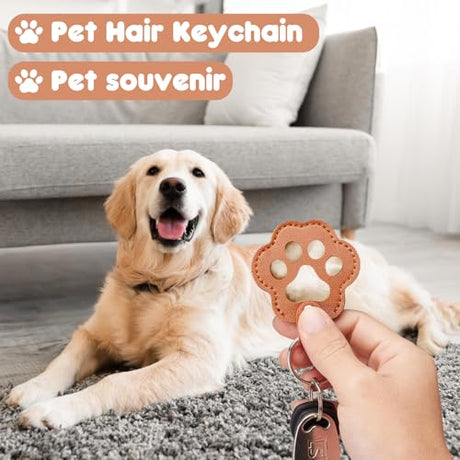 Aanqilze 5PCS Pet Hair Storage Keychain, Pet Dog Cat Hair Collector Paw Shaped fur keepsake Keychains, pet enthusiast commemorative gift Aanqilze