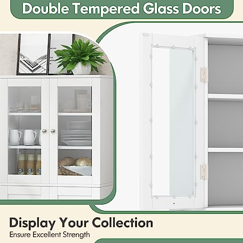 Giantex 63.5" Pantry Organizers and Storage, Freestanding Tall Storage Cabinet for Kitchen Bathroom Living Room Office, Wooden Utility Cupboard with Giantex