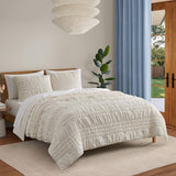 UGG Full/Queen Quilt Set - 3pc Bed Spread with 2 Pillow Shams, All Season Luxury Bedding, Lightweight Quilted Soft Textured Comforter, Cozy Coastal Queen Quilt Set, Beige Snow (Tide Devon) UGG