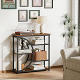 Snughome Entryway Table, Narrow Console Table, Industrial Sofa Table with 5 Tier Storage Shelves, Entrance Table for Hallway, Behind The Couch, Living Room, Foyer Snughome