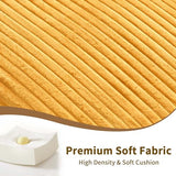 Majnesvon Modern Corduroy Fabric Sofa Bed Futon, 3 in 1 Convertible Pullout Bed Sleeper Couches with 3 Reclining Backrests, Small Sofa Chair Bed for Living Room Bedroom (Yellow) Majnesvon