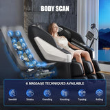 Redcamp Massage Chair Full Body: Zero Gravity with SL Track, 3D Robot Hands, Heat, Airbag Massage, Foot Roller, Bluetooth, Body Scan, LED Remote, Wireless Phone Charging,Black Redcamp