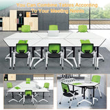 Conference Table, Mobile Training Table with Silent Wheels, Modern Flip Top Foldable Conference Room Table,Rolling Meeting Tables,Seminar Conference Tables for Office, Meeting Room (6pack) VORDERRY