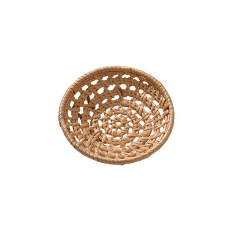 Round Rectangle Rattan Fruit Bread Baskets, Handmade Woven Storage Bowls Breakfast Serving Tray for Kitchen Tabletop Generic
