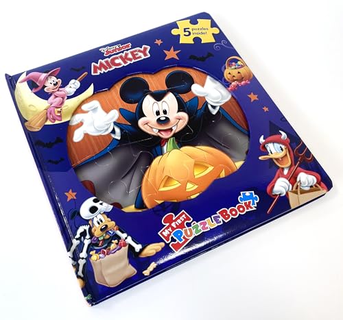 Disney Mickey Halloween My First Puzzle Book - Jigsaw Puzzles for kids, 10-page board book, 5 puzzles to enjoy