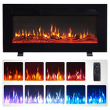 Efiretric® Grace 36" W 3 in 1 Electric Fireplace (EF449), Freestanding, Wall Mounted, Recessed, 9 Colors Flame Effect, TV Media Wall, Heater 750W/1500W, Remote Control EFIRETRIC