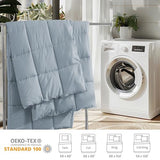 Peace nest Queen Size Goose Feather Fiber and Down Comforter Fluffy Duvet Insert All Season Hotel Luxury Bedding Comforters Soft Medium Warmth 88x88 Inches Light Grey Peace nest