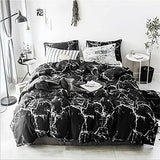 karever Black Marble Comforter Set Full/Queen White Texture Bedding Reversible Teen Boy Men Full Size Soft Lightweight Quilt Set, 3 PCs( 1 Comforter, 2 Pillowcases) KAREVER