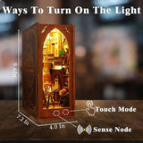 Funle Book Nook Kit for Adults, DIY Wooden Miniature House Kit, 3D Puzzle Crafts for Adults, Creative Book Nook Insert for Bookshelf
