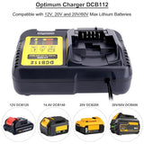 Biswaye DCB112 DCB115 20V Max Charger Charges All DCB201 DCB204 DCB606 DCB609 DCB207 DCB206 DCB203 DCB200 DCB120 DCB127 12V Max, 20V Max and 60V Max Li-Ion Cordless Tool Battery Packs Biswaye
