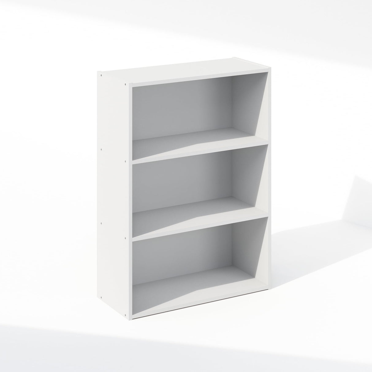 Furinno Simple Book Shelf, 3-Tier Open Shelf Bookshelf, Bookcase, 9.7" x 23.7" x 31.5", for Living Room, Bedroom, Home Office, Plain White Furinno