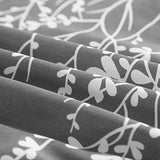 Vaulia Soft Microfiber Duvet Cover King Size, Grey and White Floral Branches Printed Pattern 3-Piece Set (1 Duvet Cover 2 Pillow Shams) Vaulia