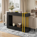 Einhomn 42.5" Console Table Behind Couch, 2-Tier Narrow Entryway Table with Storage, Wood Sofa Tables for Hallway/Entrance/Living Room/Foyer, Black Einhomn
