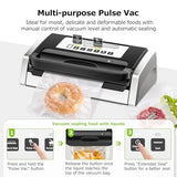 Bonsenkitchen Vacuum Sealer Machine, Powerful Low-Noise Food Vacuum Sealer for High-Speed Continuous Working, Handle Locked Design, Built-in Cutter, 2 Bag Rolls + 100 PCS Vacuum Bags Bonsenkitchen