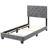 Glory Furniture Suffolk Velvet Upholstered Twin Bed in Gray Glory Furniture