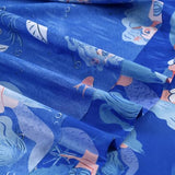 MAG 4Pcs Mermaid Full Size Sheet Sets,Blue Ocean Sheets,Kids’ Microfiber Bedding Sheet Set 1 Fitted Sheet 14''Deep Pocket +1 Flat Sheet+2 Pillowcases for Toddler Boys and Girls,Breathable and Wrinkle. MAG