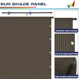 Windscreen4less 8’ x 16’ Universal Replacement Shade Cover Canopy for Pergola Patio Porch Privacy Shade Screen Panel with Grommets on 2 Sides Includes Weighted Rods Breathable UV Block Brown Windscreen4less