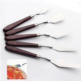 FUPUALL 5 Pieces Painting Knives Stainless Steel Spatula Palette Knife Oil Painting Accessories Color Mixing Set for Oil, Canvas, Acrylic Painting FUPUAII