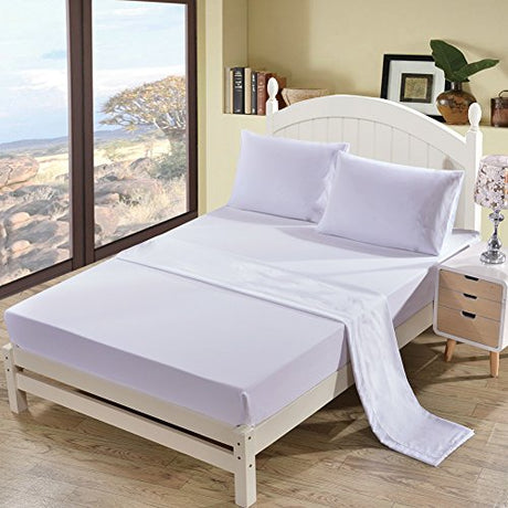 Twin Size Flat Sheet Single - 300 Thread Count 100% Egyptian Cotton Quality - Hotel Collection Flat Sheet Sold Separately - White Meicotton Bedding