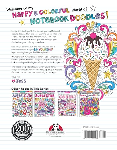 Notebook Doodles Sweets & Treats: Coloring & Activity Book (Design Originals) 32 Scrumptious Designs; Beginner-Friendly Empowering Art Activities for Tweens, on Extra-Thick Perforated Pages Design Originals