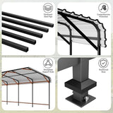 EBE 13' x 25' Metal Carport, Outdoor Steel Carport Canopy with Galvanized Steel Frame and Roof, Heavy Duty Garage Shelter Shade for Cars, Boats, and Truck EBE
