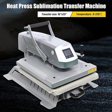 Auto Heat Press Machine, 16" x 20" Professional Swing Away Digital T-Shirt Heat Press Sublimation Clamshell Base Smart Transfer Machine for T Shirts, Sublimation, Heat Transfer Projects HASANEN