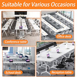 BTTBAOM White Folding Conference Table Bussiness Conference Room Tables with Flip-Top Design & Silent Wheels Portable for Trainings Offices Seminar Rooms (2pack, 47.3" D X 23.6" W X 29.5" H) BTTBAOM