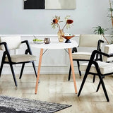 FurnitureR Dining Table Oval 47.2 Inch for 4-6 Person, Stylish Leisure Table Functional Table with Wooden Legs for Home Kitchen, Cafés, Small Places, White FurnitureR