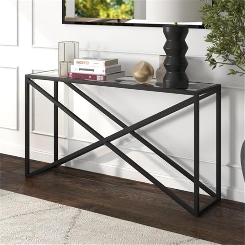 Calix 55'' Wide Rectangular Console Table in Blackened Bronze Henn&Hart
