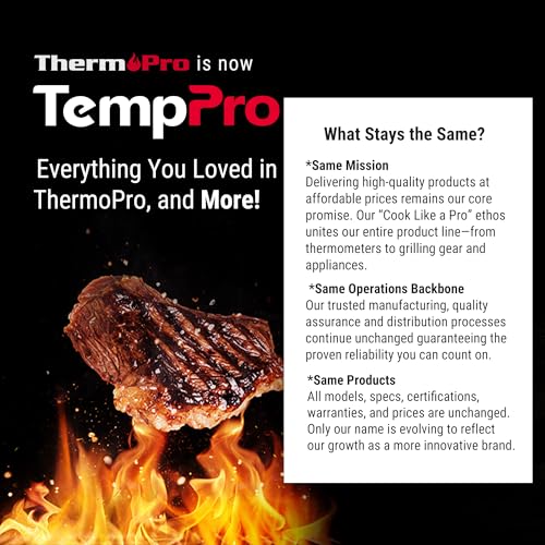 TempPro TP19H Waterproof Digital Meat Thermometer with Ambidextrous Backlit and Motion Sensing Cooking Food Thermometer for BBQ Grill Smoker Oil Fry Candy Thermometer (Previously ThermoPro)