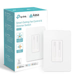 Kasa Smart Ceiling Fan Control & Dimmer Switch | Adjustable 4-Speed Fan & Brightness Control | Works w/Apple HomeKit, Alexa & Google Home | 2.4G Wi-Fi Only, Single Pole, Neutral Wire Required | KS240 Kasa Smart