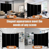 Room Divider Portable 88'' Partition Room Dividers and Folding Privacy Screens 4 Panel Wall Divider for Room Separation, Freestanding Fabric Room Divider Panel with Wheels for Home Office Hospital HOMSCREENER