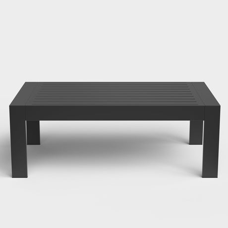 Aeeiua Outdoor Rectangle Patio Aluminum Coffee Tables for Outside, All Weather Patio Slatted Tabletop for Indoor or Outdoor Use Aeeiua