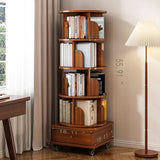 TruRim 360° Rotating Five-Tier Bookshelf for Small Spaces - Stylish Wooden Storage Tower TruRim