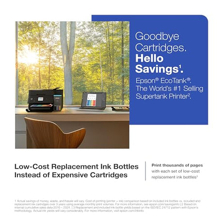 Epson EcoTank ET-4950 Wireless All-in-One Color Supertank Printer with up to 3 Years of Ink Refillable Tanks, Perfect for Home, 18 PPM, 2.4" Colorful Touchscreen, Auto Document Feeder - Black Epson