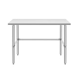 Hally Open Base Stainless Steel Table 24 x 48 Inches, NSF Commercial Heavy Duty Prep & Work Table with Galvanized Legs for Restaurant, Home and Hotel HALLY SINKS & TABLES H