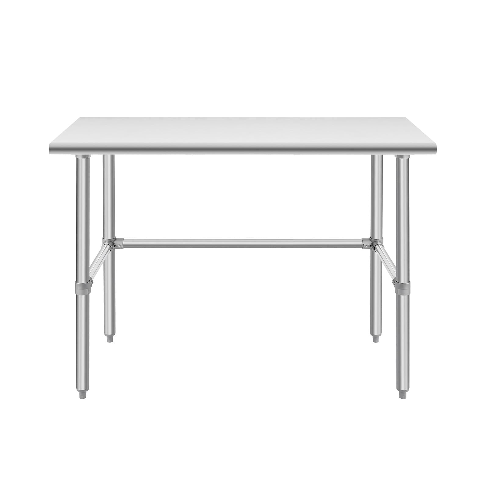 Hally Open Base Stainless Steel Table 24 x 48 Inches, NSF Commercial Heavy Duty Prep & Work Table with Galvanized Legs for Restaurant, Home and Hotel - WoodArtSupply